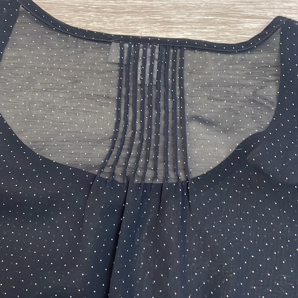 de. corp by Esprit Urban Casual Black with White Polka Dot Short Sleeve Top M - Picture 7 of 13